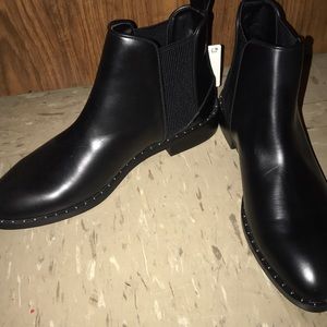 Black studded ankle boot